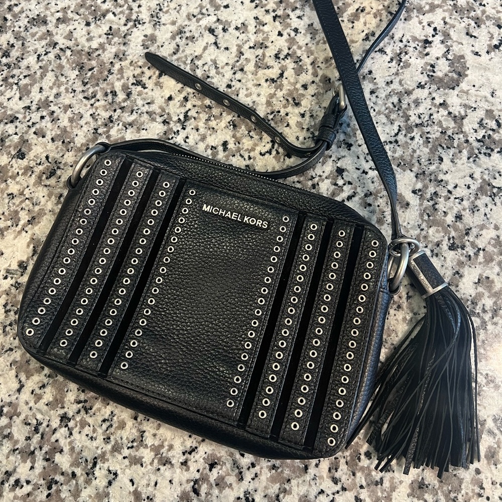Michael Kors Black Studded Crossbody Bag